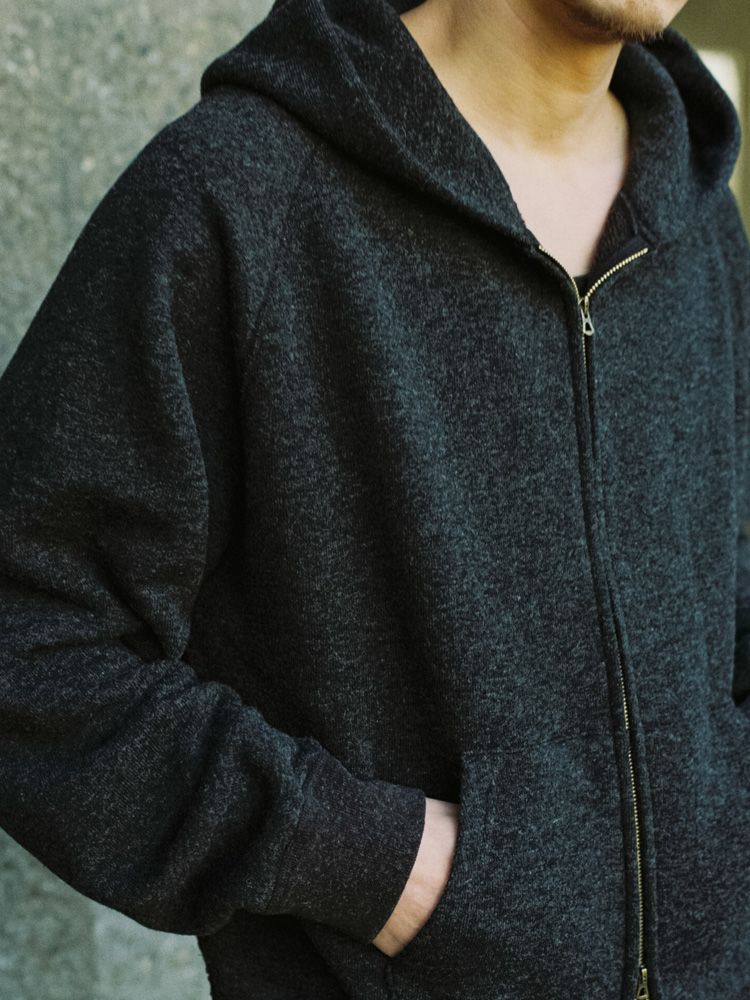 WOOL CASHMERE ZIP HOODIE