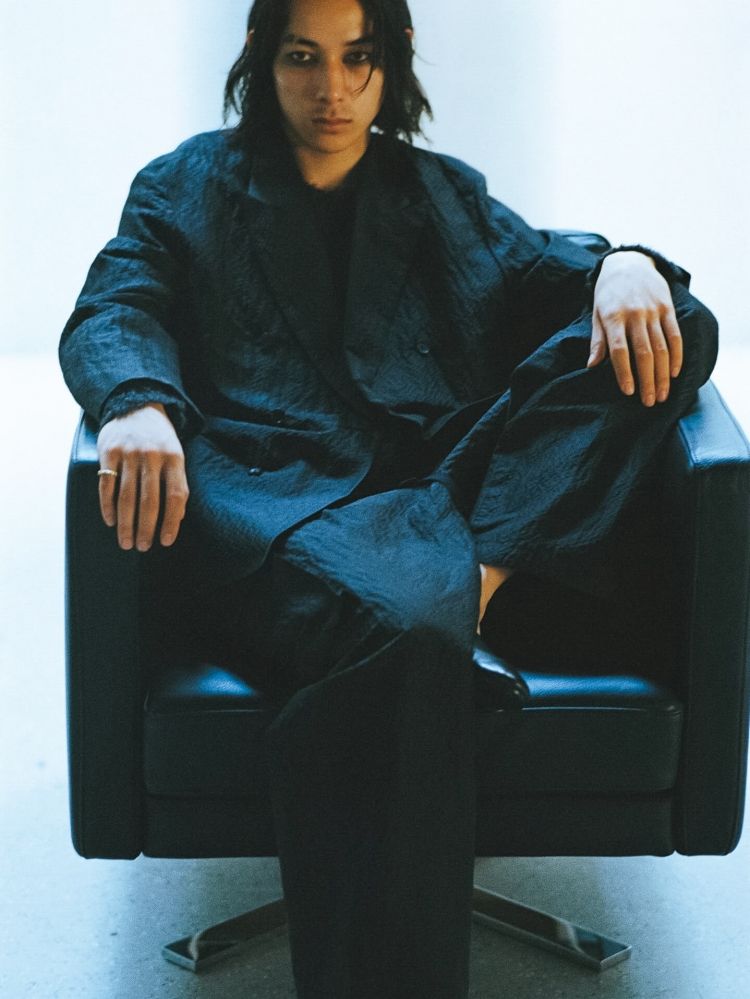 SILK LINEN SUCKER FATIGUE PANTS