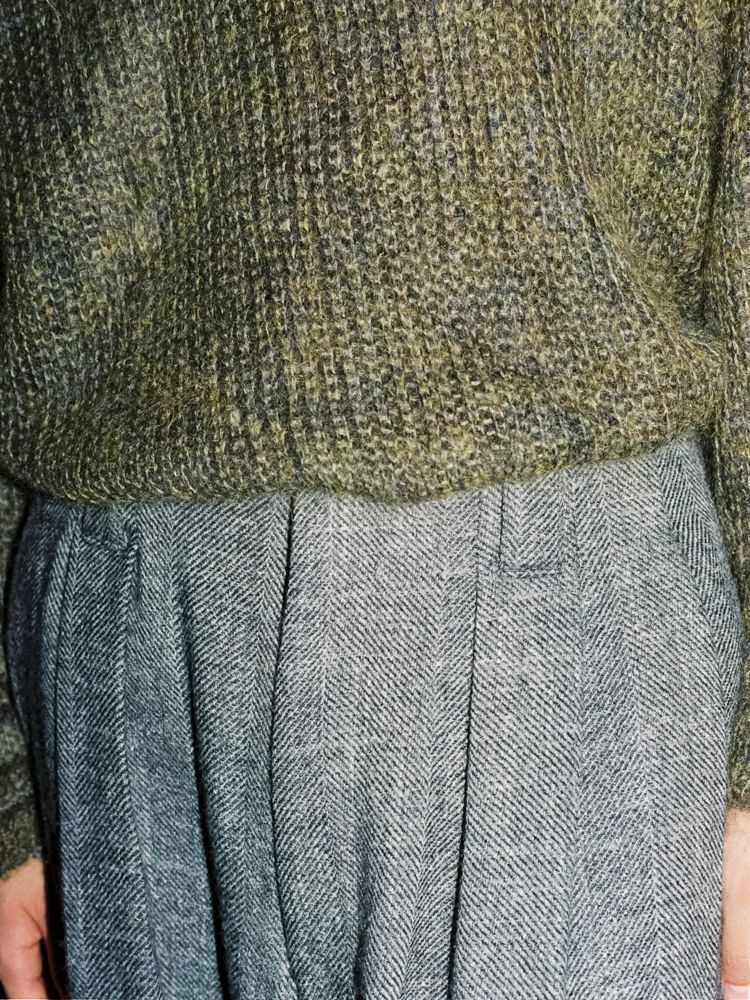 WOOL LINEN OXFORD BAGS