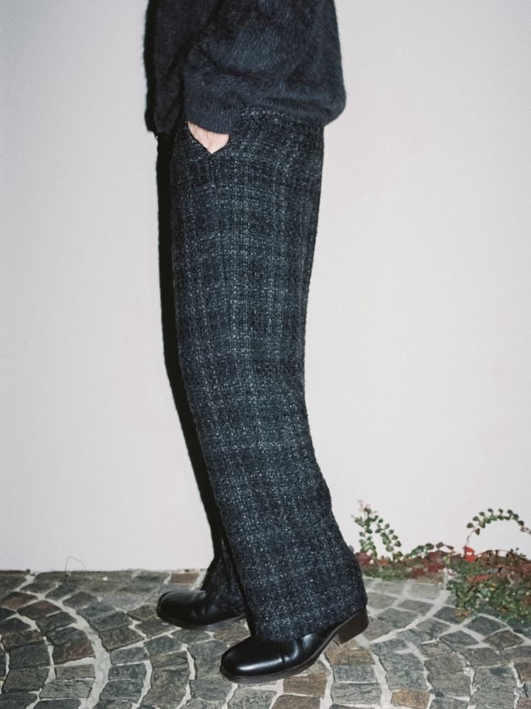 ALPACA SILK TWEED TROUSERS