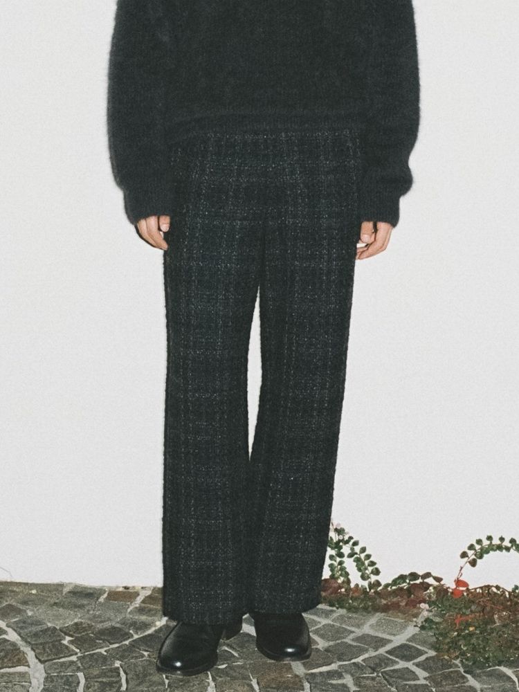 ALPACA SILK TWEED TROUSERS