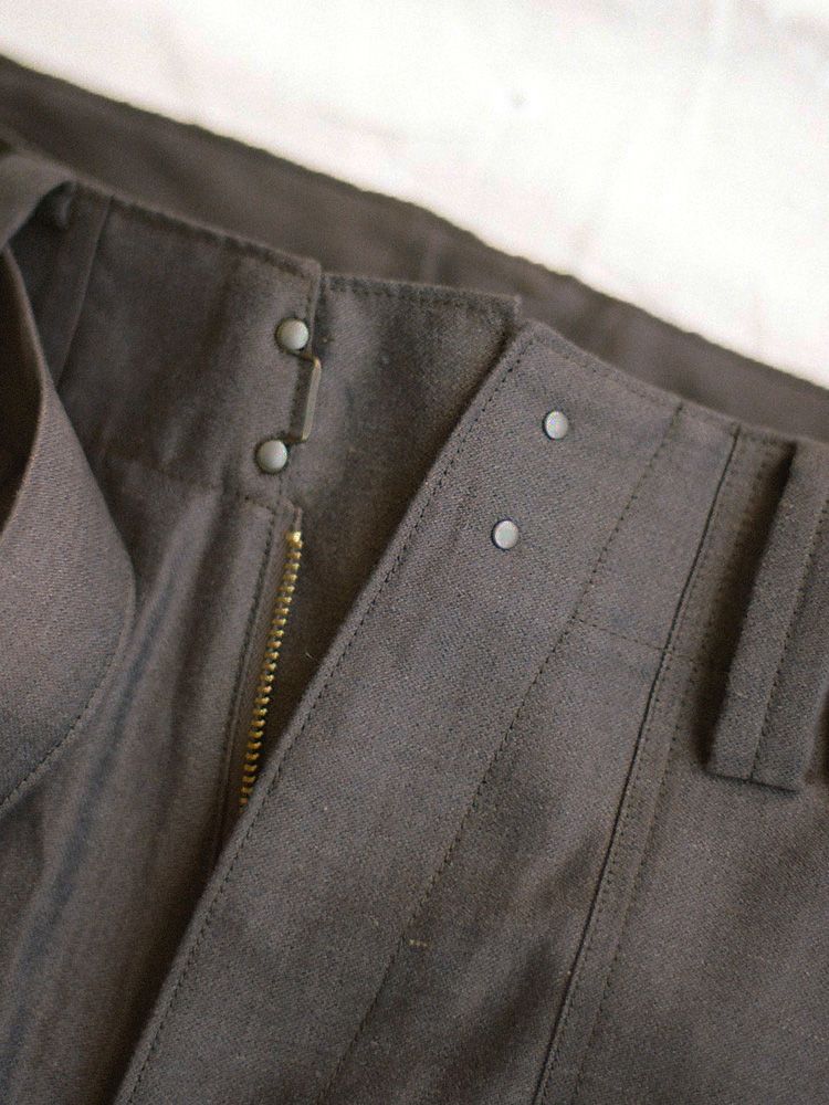 WOOL LINEN  BELTED PANTS