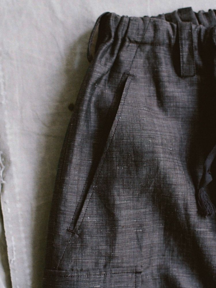 LINEN WOOL PINHEAD SHORTS