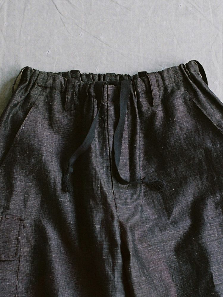 LINEN WOOL PINHEAD SHORTS