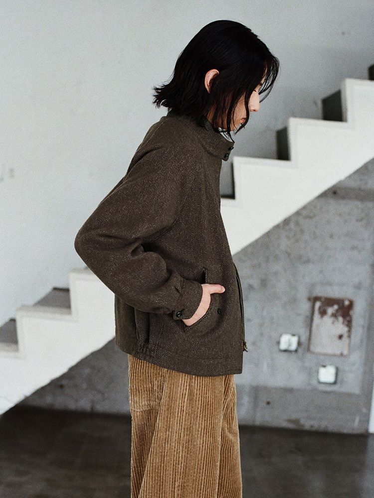 Alpaca Tweed Harrington Jacket