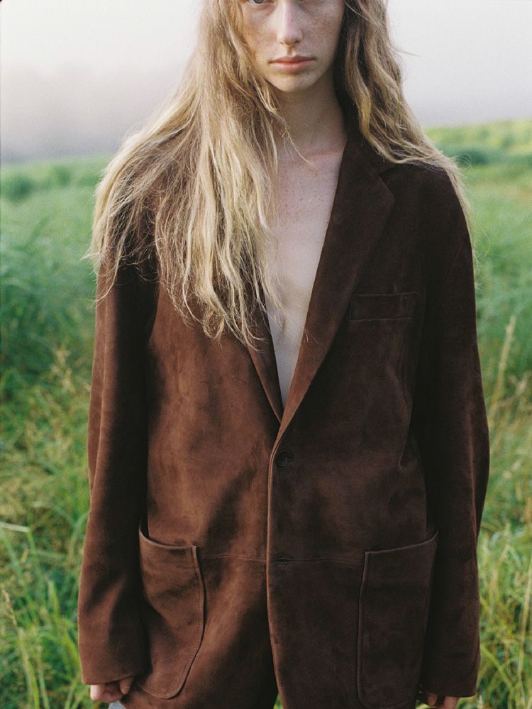 Goat Suede Tailored Jacket