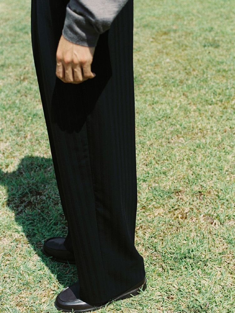 Wool Chalk Stripe Slacks