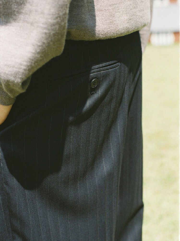 Wool Chalk Stripe Slacks