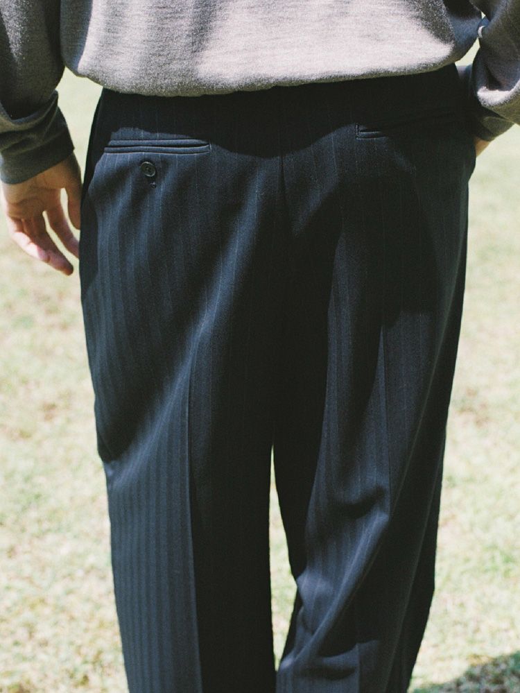 Wool Chalk Stripe Slacks