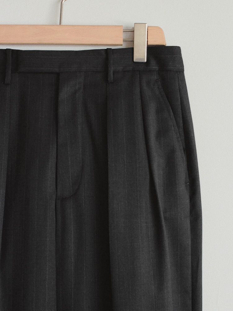 Wool Chalk Stripe Slacks