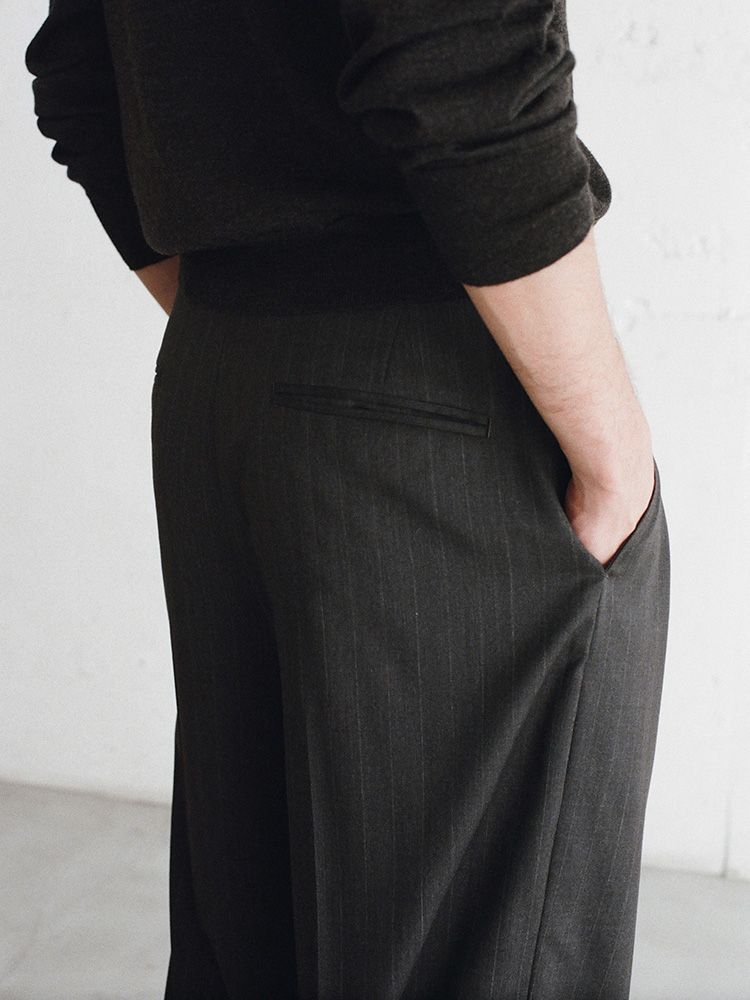 Wool Chalk Stripe Slacks