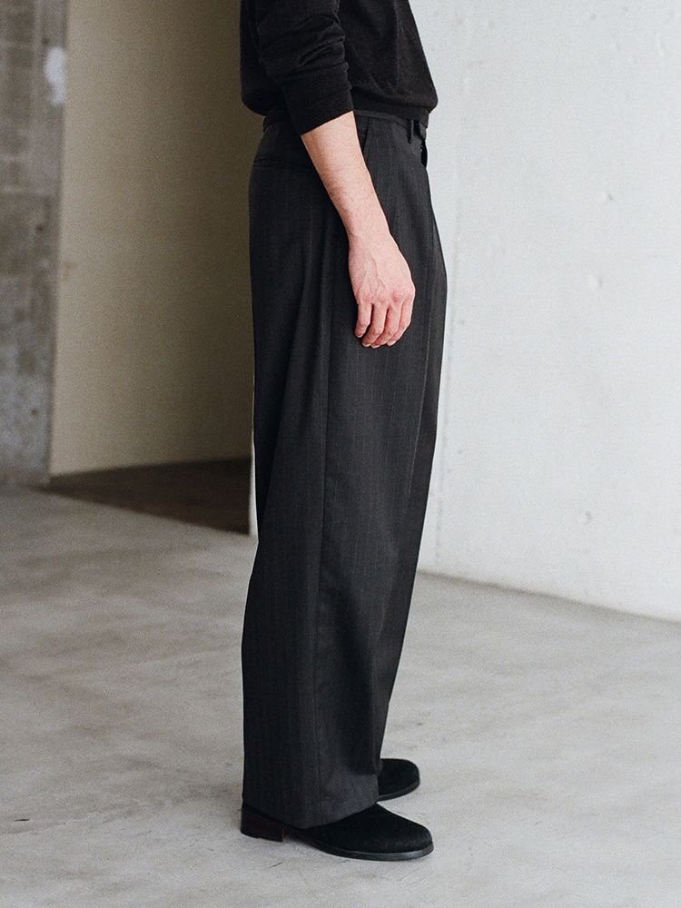 Wool Chalk Stripe Slacks