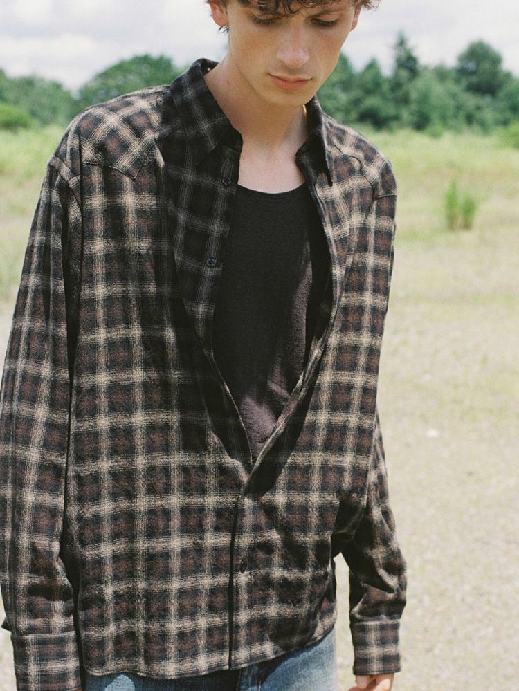 Wool Plaid Western Shirt