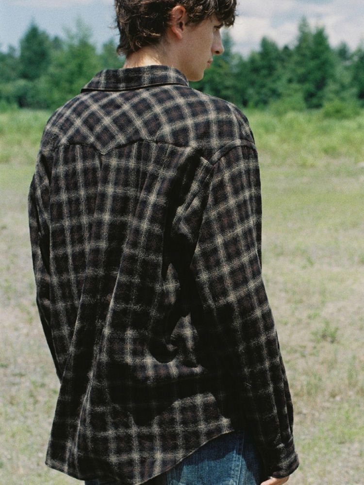 Wool Plaid Western Shirt