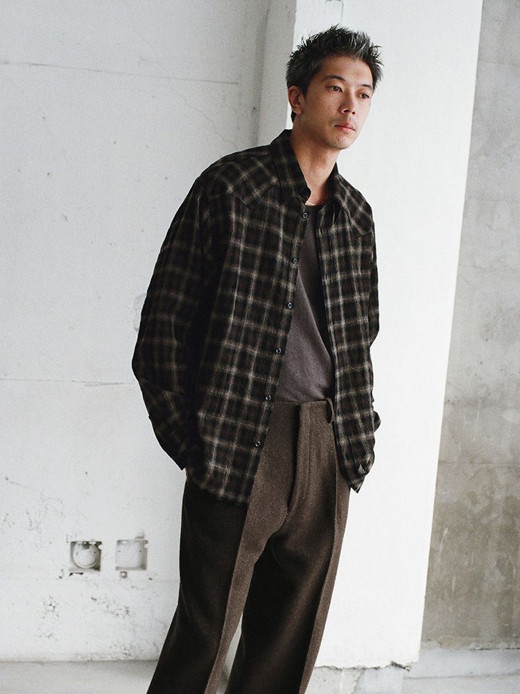 Wool Plaid Western Shirt
