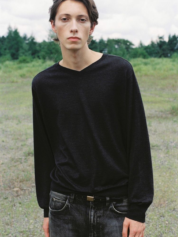 W/Si/Ca 18G V Neck Knit