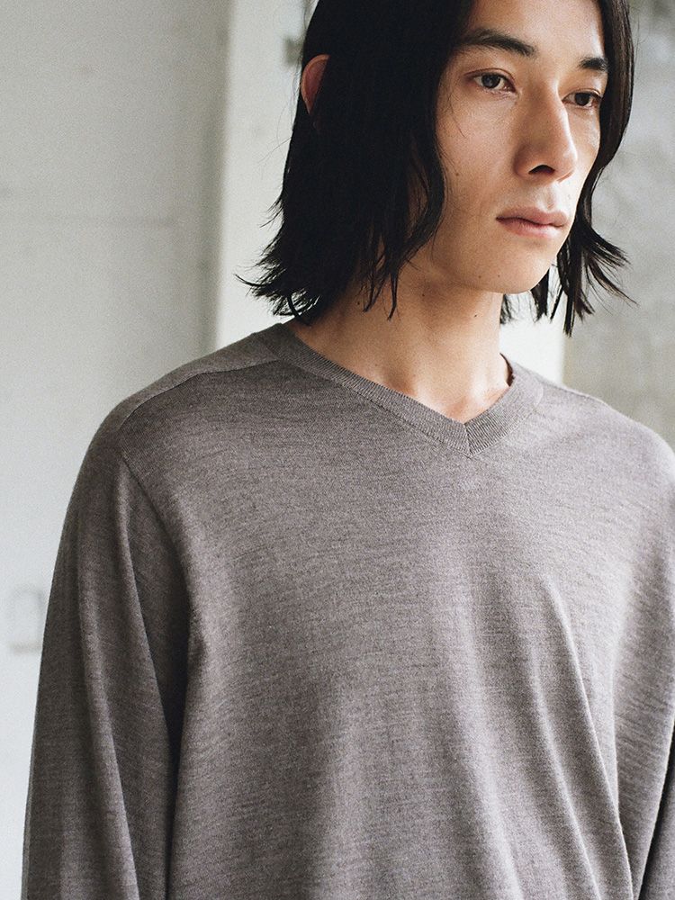 W/Si/Ca 18G V Neck Knit