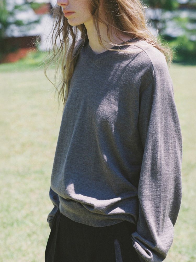 W/Si/Ca 18G V Neck Knit