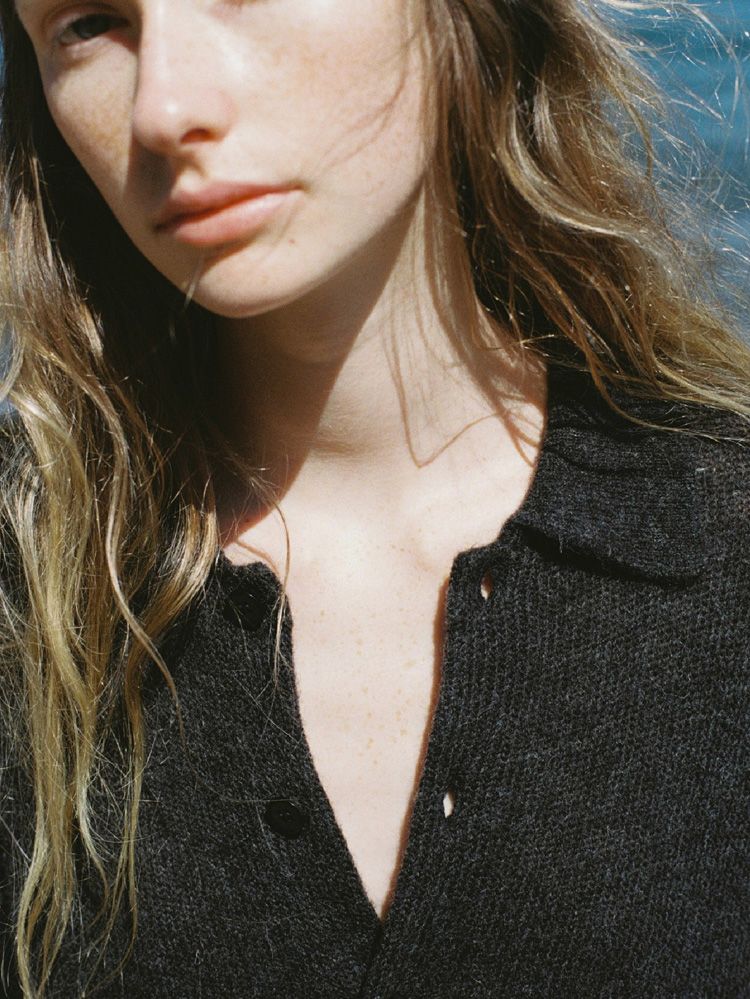 Alpaca Knit Shirt Cardigan