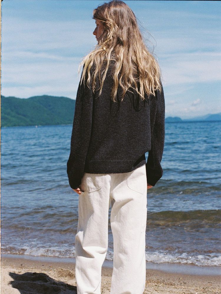 Alpaca Knit Shirt Cardigan