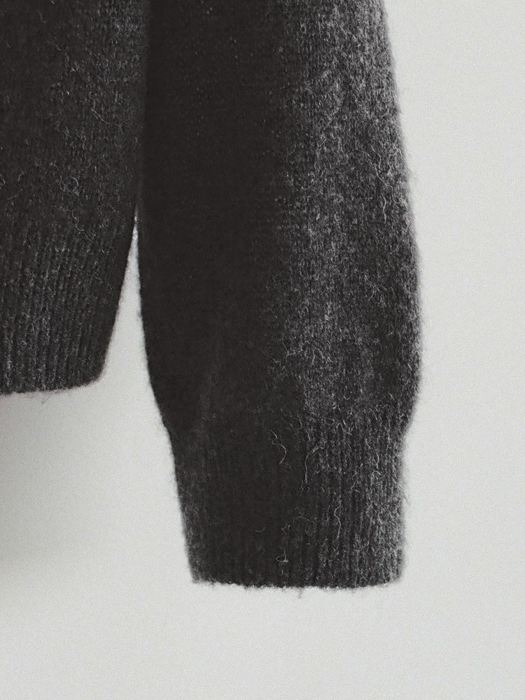 Alpaca Knit Shirt Cardigan