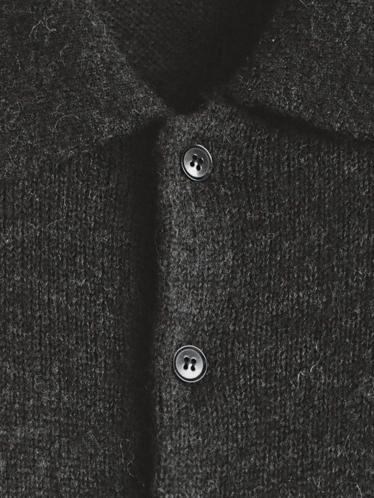 Alpaca Knit Shirt Cardigan