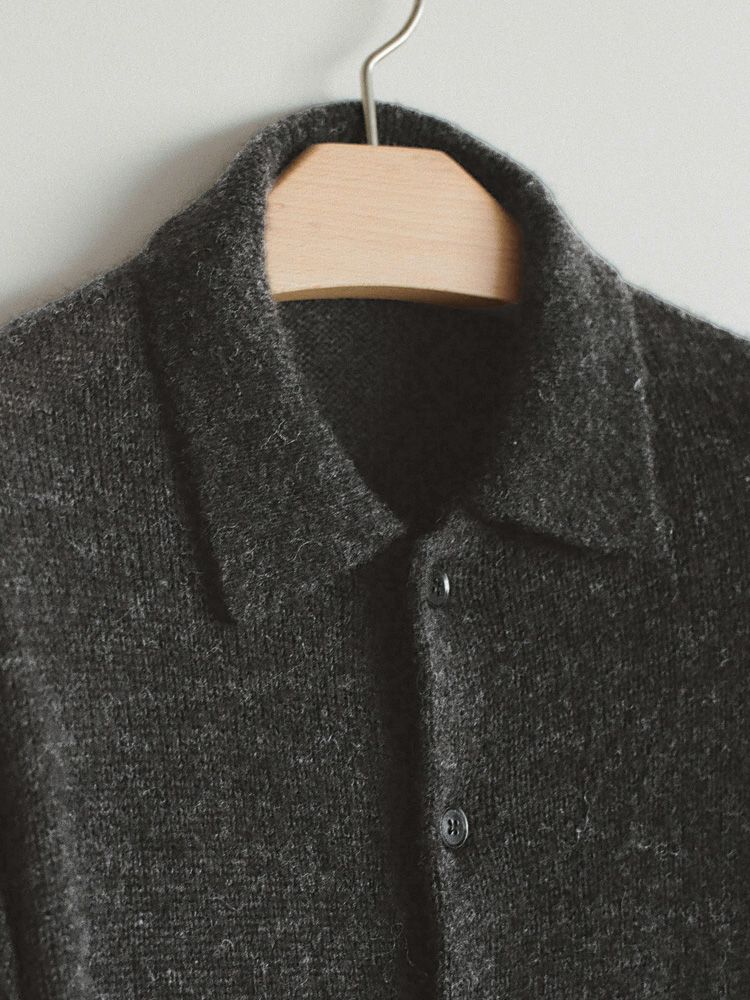 Alpaca Knit Shirt Cardigan