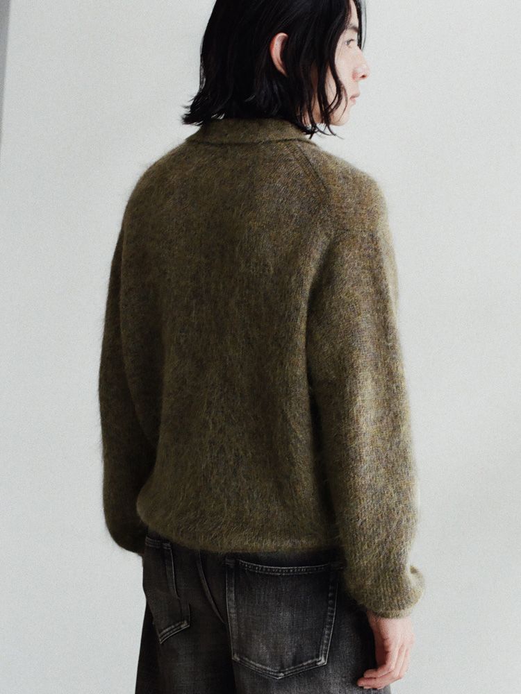 Kid Mohair Knit Polo