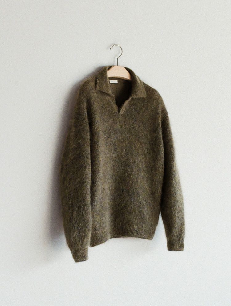 Kid Mohair Knit Polo