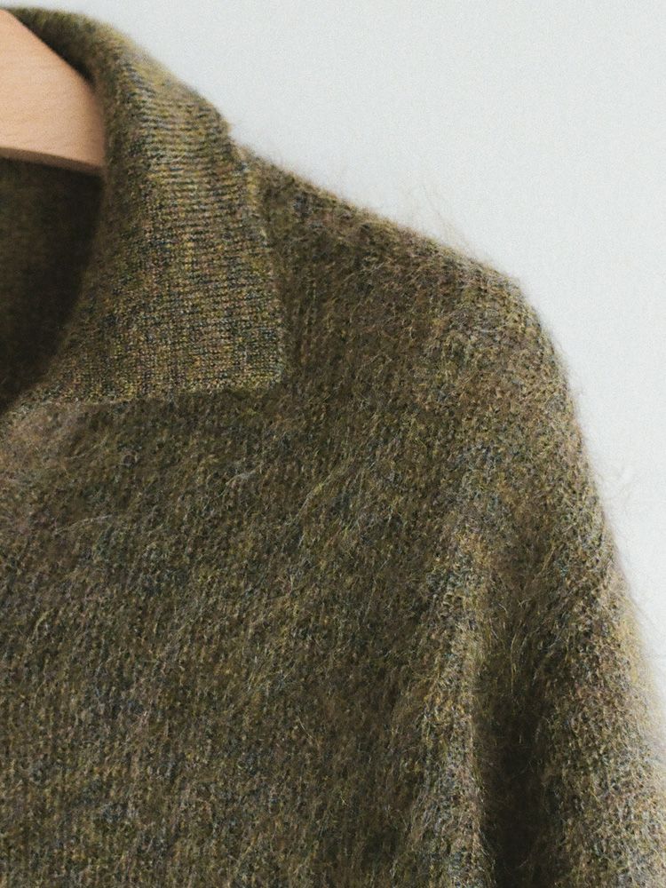 Kid Mohair Knit Polo