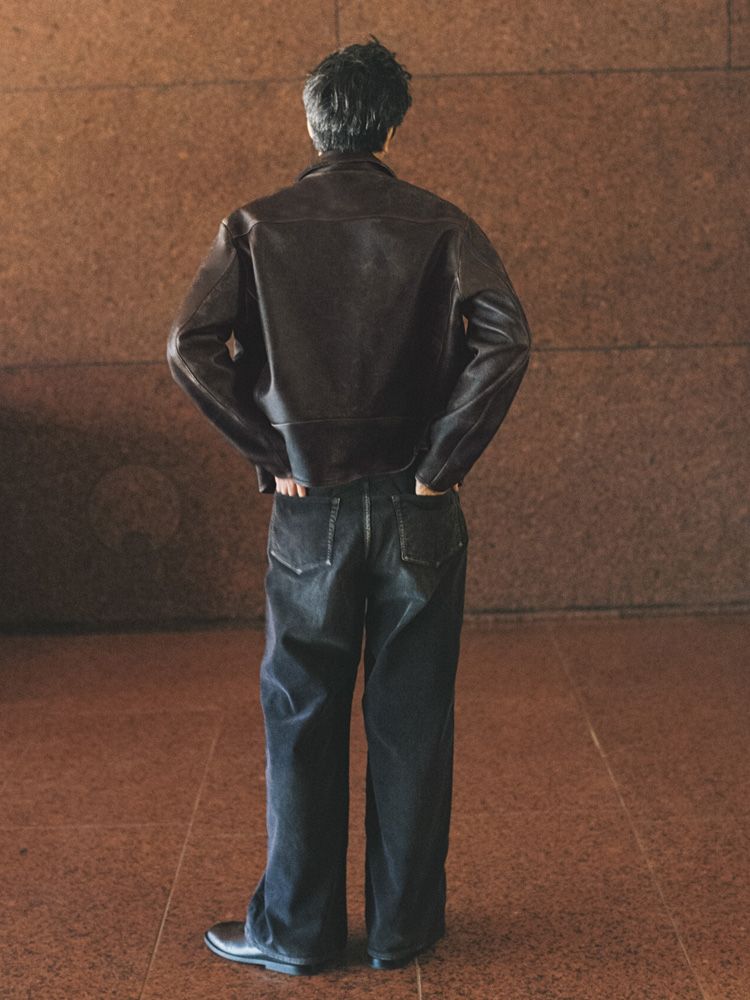 VINTAGE WASHED LEATHER ZIP