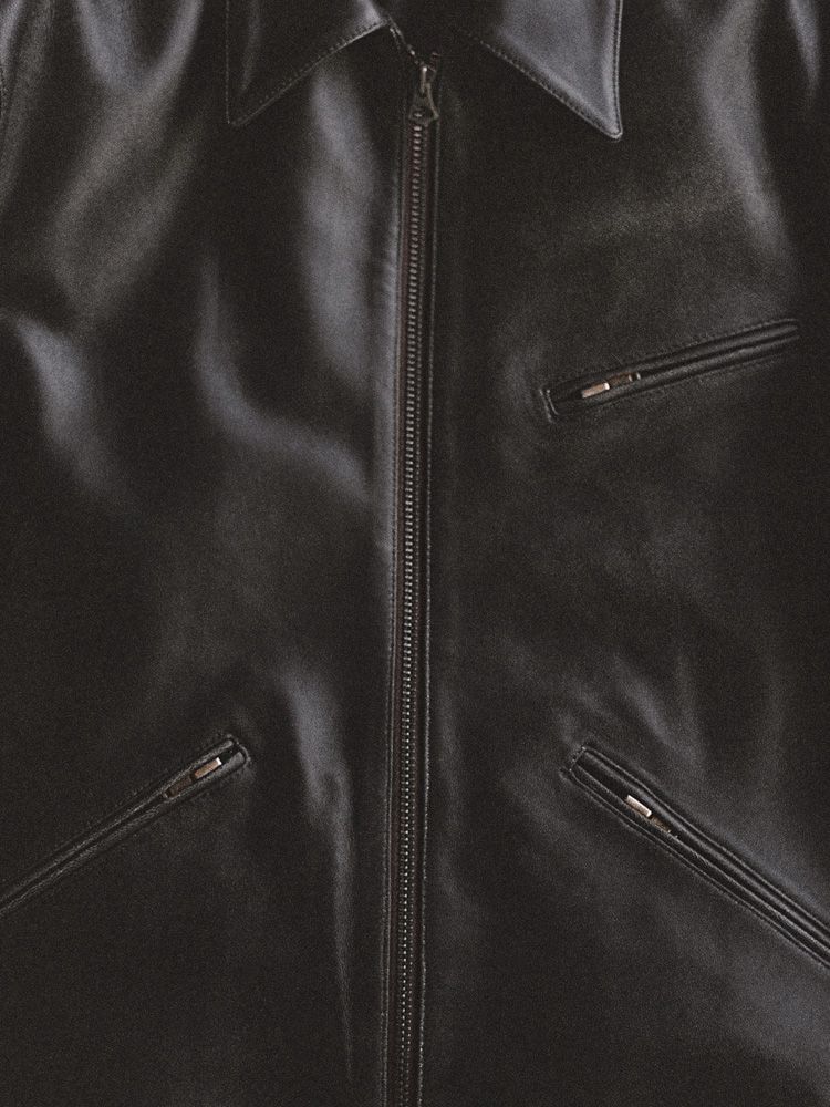 VINTAGE WASHED LEATHER ZIP