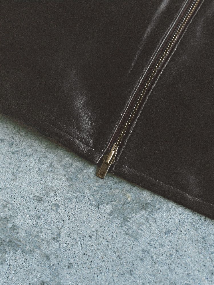 VINTAGE WASHED LEATHER ZIP