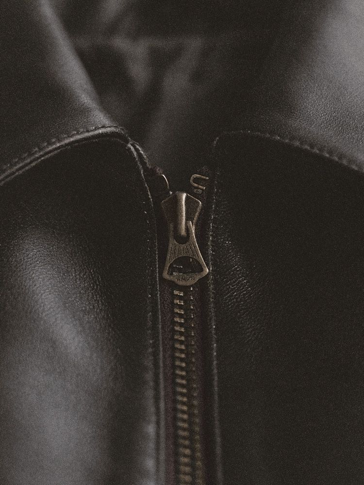 VINTAGE WASHED LEATHER ZIP