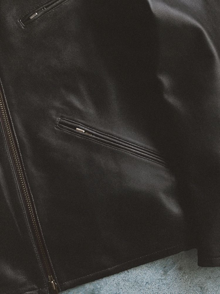 VINTAGE WASHED LEATHER ZIP