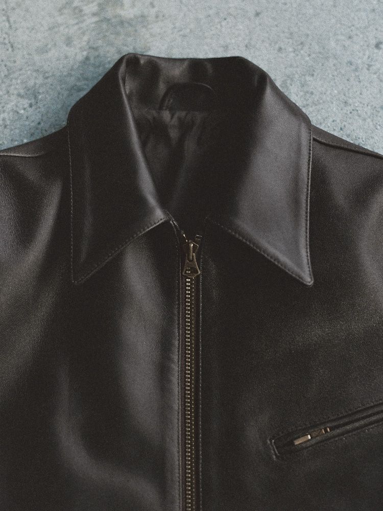 VINTAGE WASHED LEATHER ZIP