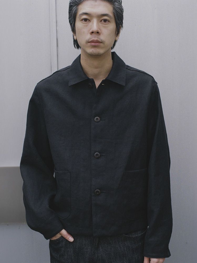 LINEN CROPPED CHORE JACKET