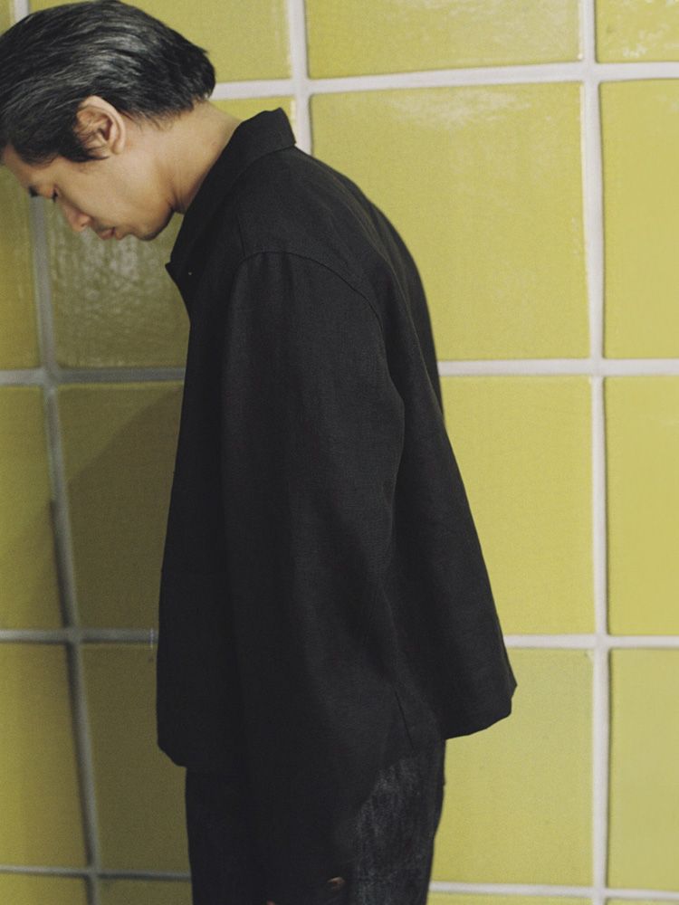 LINEN CROPPED CHORE JACKET