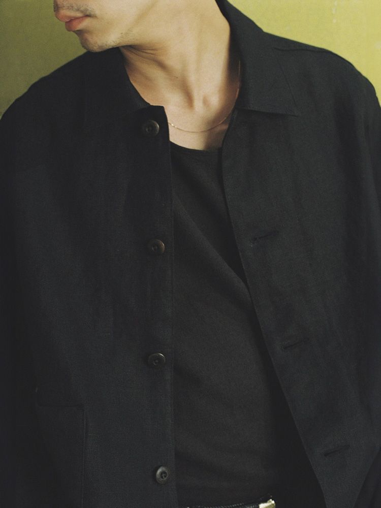 LINEN CROPPED CHORE JACKET