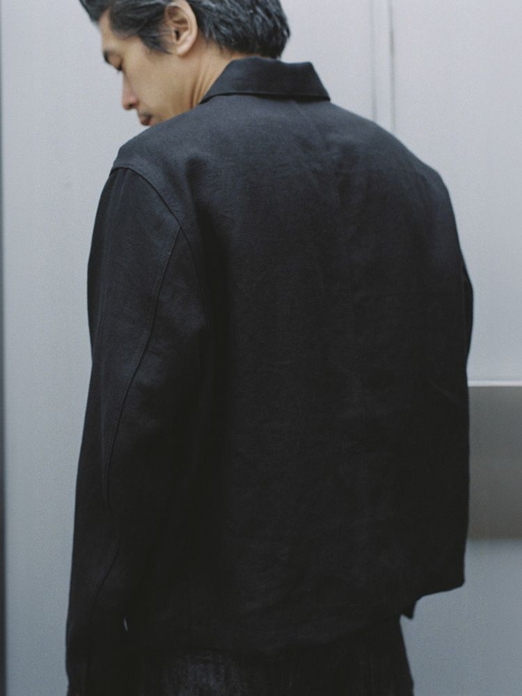 LINEN CROPPED CHORE JACKET