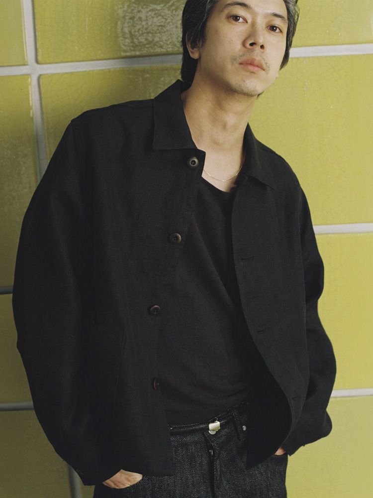 LINEN CROPPED CHORE JACKET