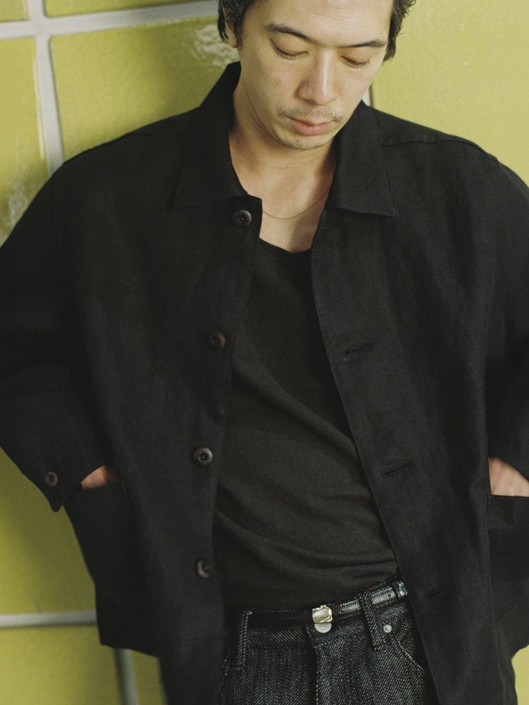 LINEN CROPPED CHORE JACKET