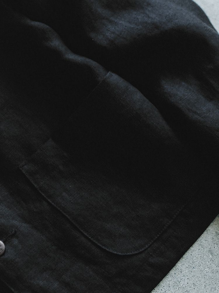 LINEN CROPPED CHORE JACKET