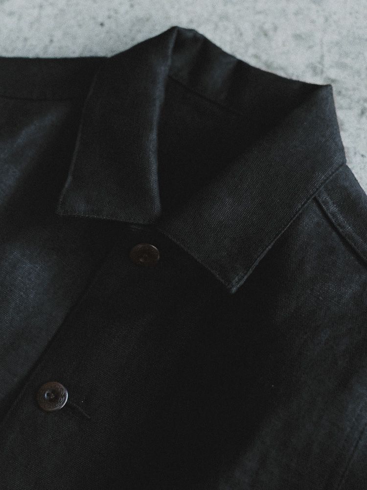 LINEN CROPPED CHORE JACKET