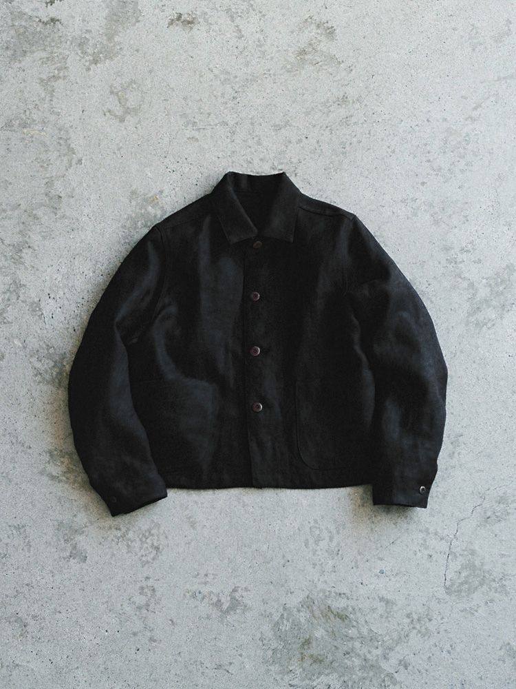 LINEN CROPPED CHORE JACKET
