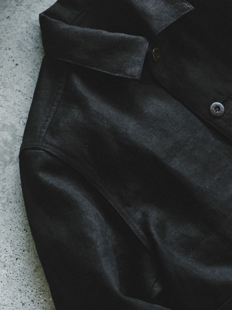 LINEN CROPPED CHORE JACKET