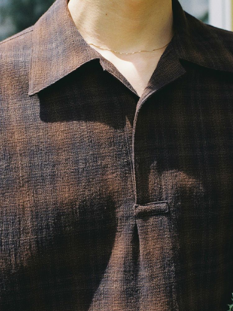 CREPE COTTON PLAID SHIRT