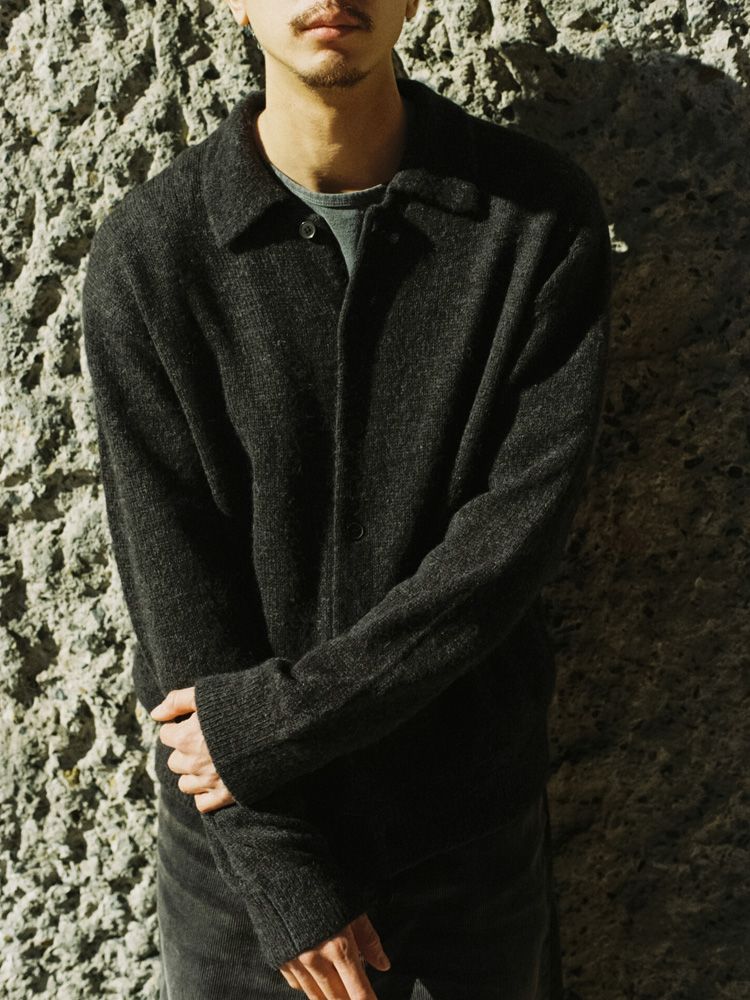 ALPACA KNIT SHIRT CARDIGAN