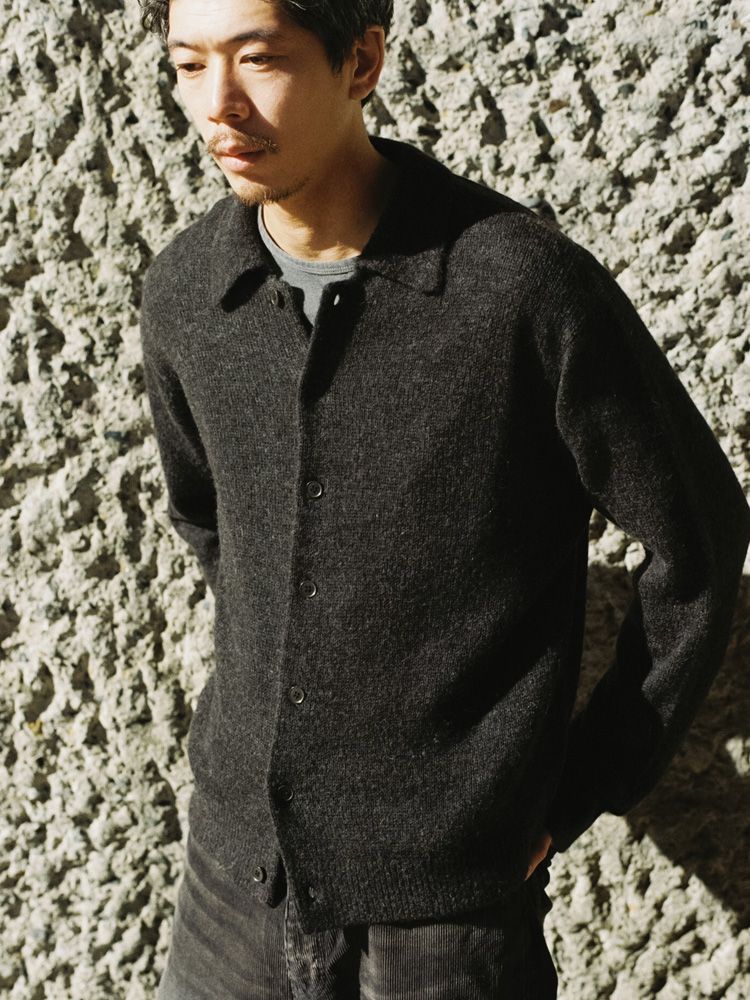 ALPACA KNIT SHIRT CARDIGAN