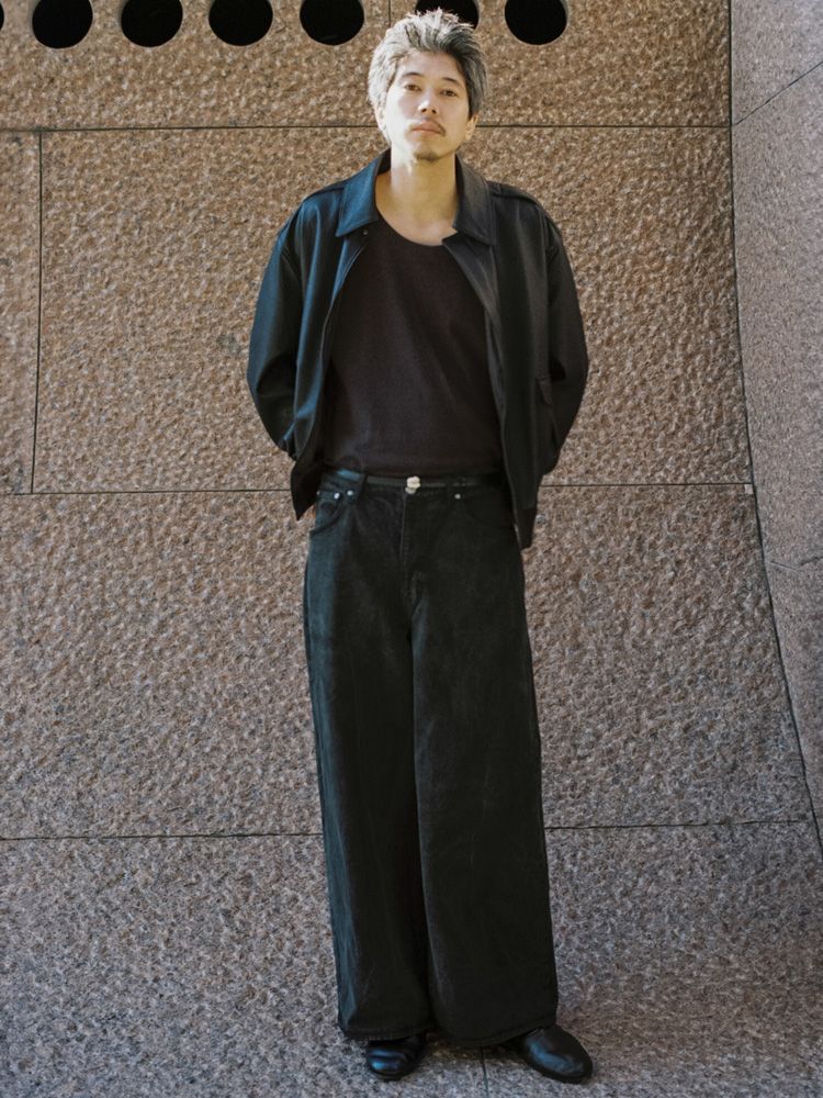 CRACK WASHED BAGGY DENIM PANTS